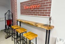 Bar Tipi Kütük Masa Sandalye